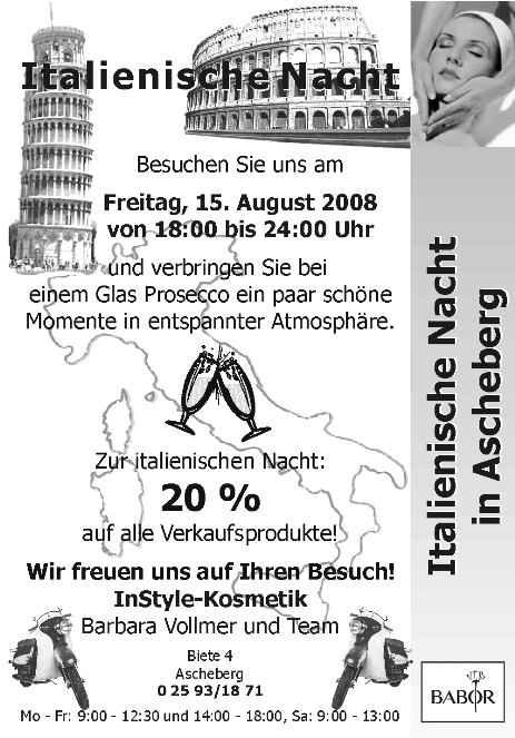 Flyer Italienische Nacht Aschberg 2008